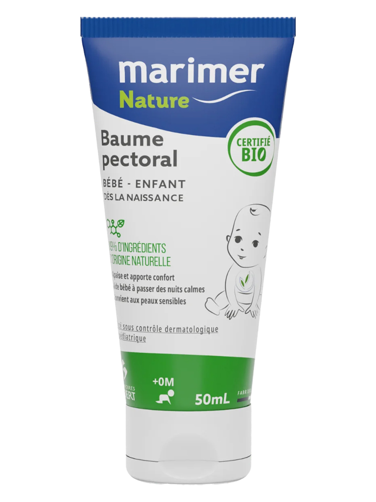Marimer Nature Baume Pectoral Bébé et Enfant Apaisant Bio 50 ml