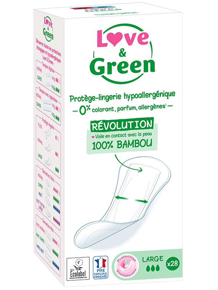 Love & Green Protège-Lingeries Hypoallergéniques et Écologiques "large" X 28