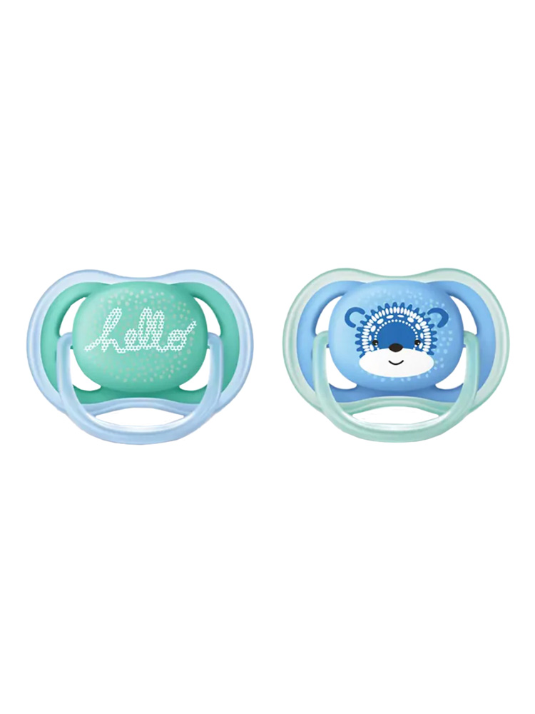 Avent Scf344/22 Sucettes Ultra Air 6-18M Décor - Modèle : Hello et Ourson