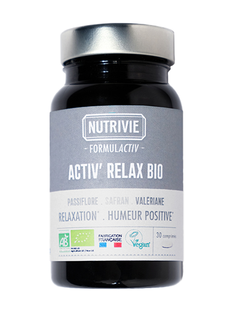 Nutrivie Activ'Relax Bio - Relaxation, Humeur Positive - 30 Comprimés