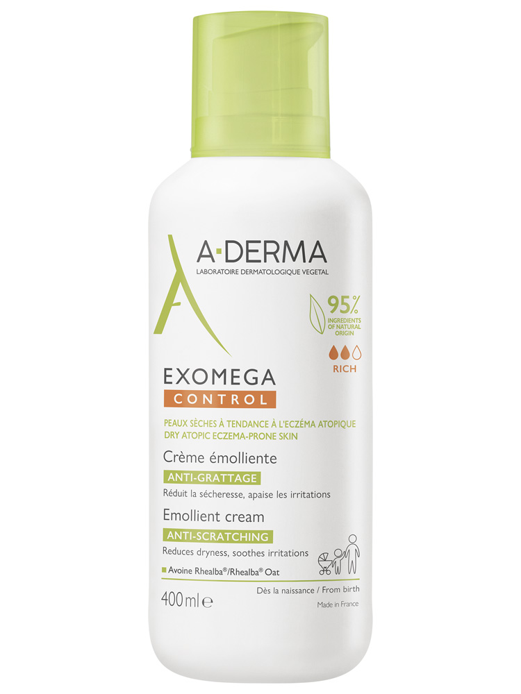 A-Derma Exomega — Control — Crème Émolliente Anti-Grattage 400 ml