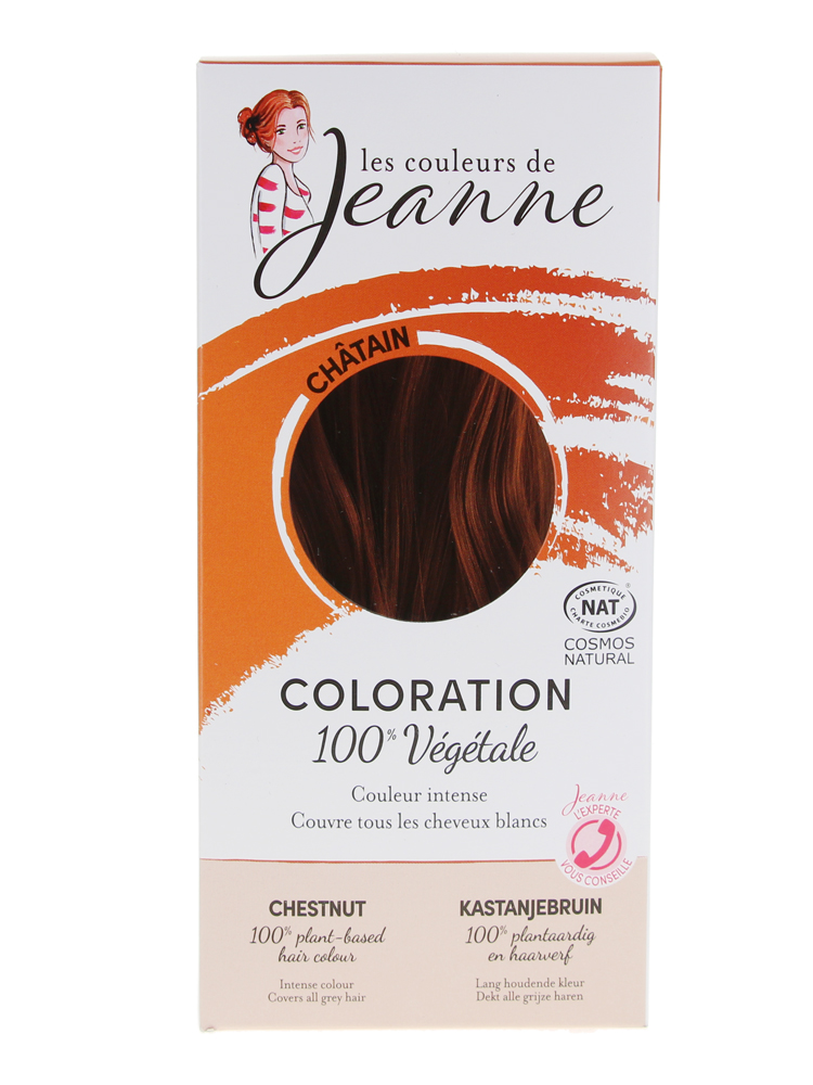 Les couleurs de Jeanne Coloration Poudres 100% Pures et Végétales Bio - Couleur : Châtain