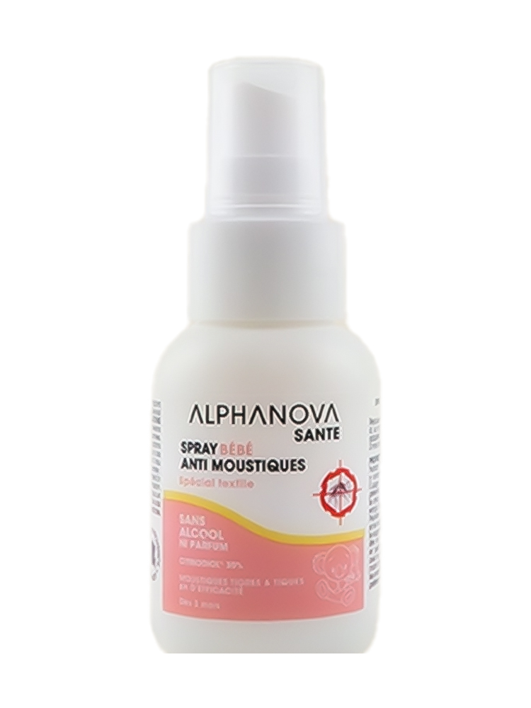Alphanova Santé Spray Anti-Moustiques Bébé Spécial Textile 50 ml