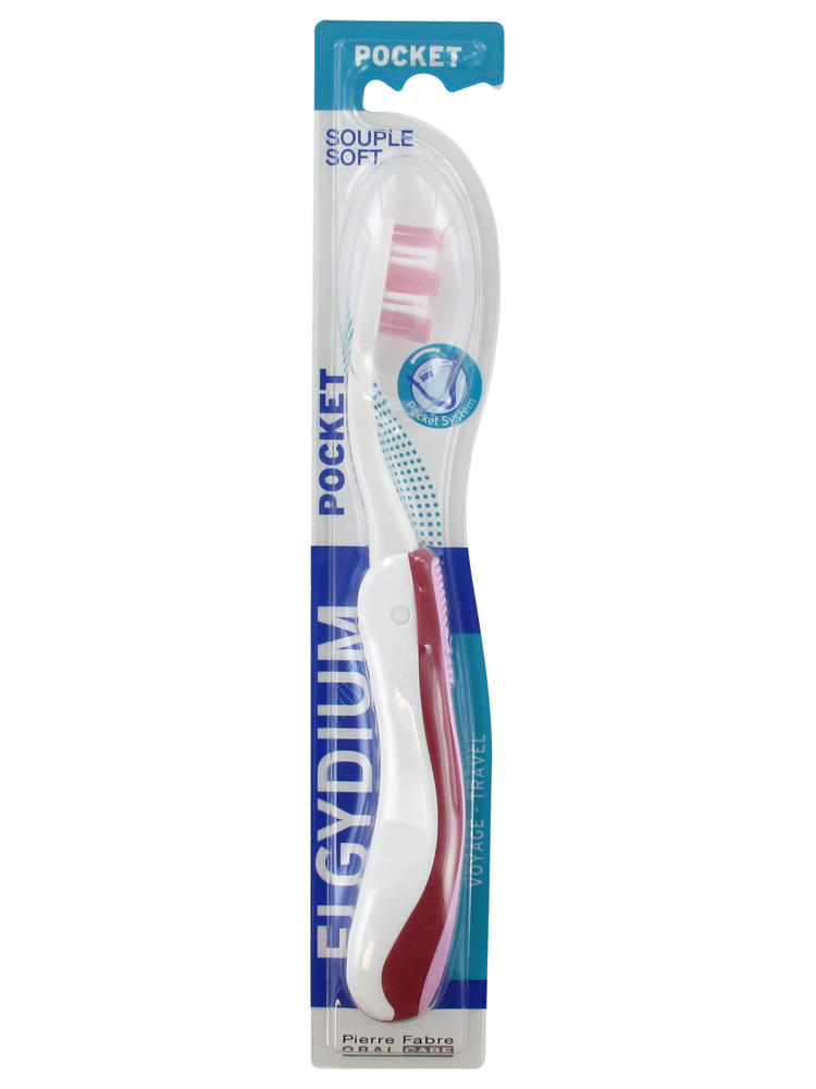 Elgydium Brosse à Dents à Brins Souple Pliable - Couleur : Rose