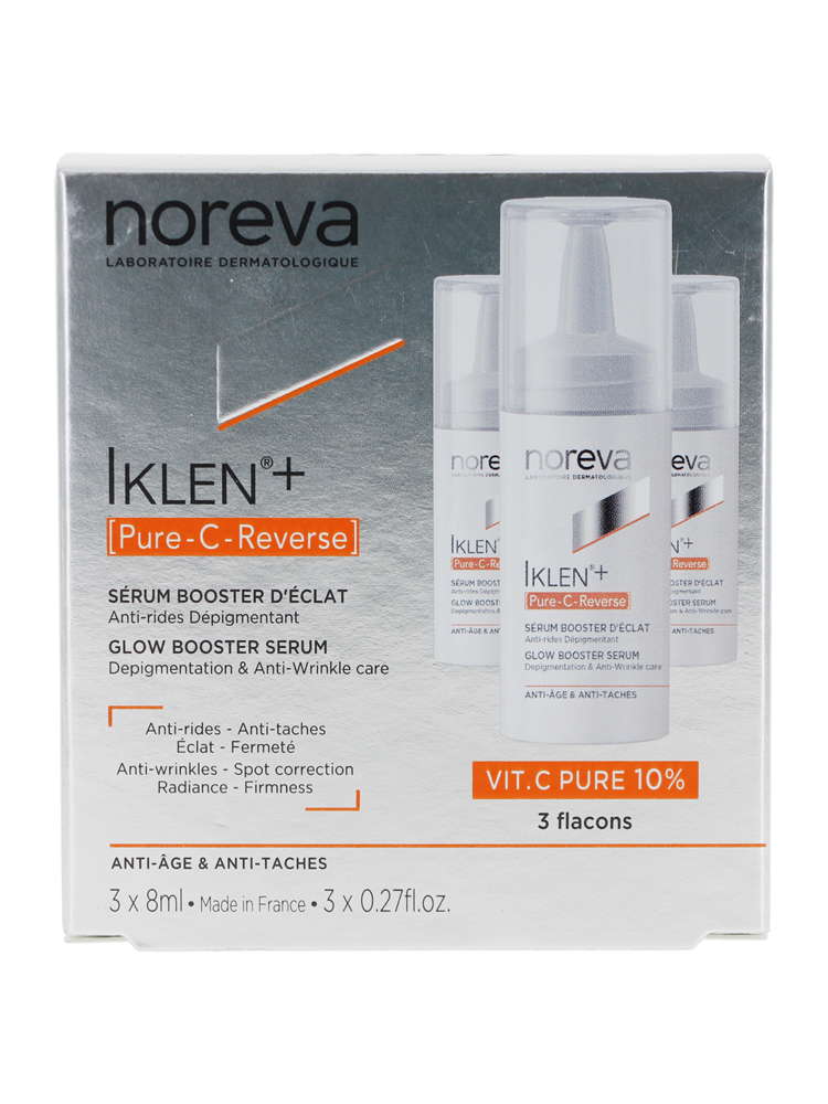 Noreva Iklen+ Pure C Reverse Sérum Booster d'Éclat 3 Flacons de 8 ml