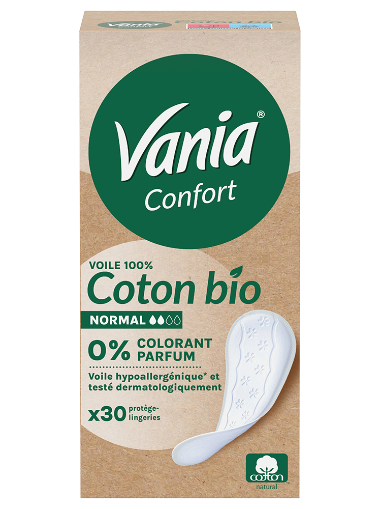 Vania Confort Protège-Slips Normal Coton Bio 30 Protège-Lingeries