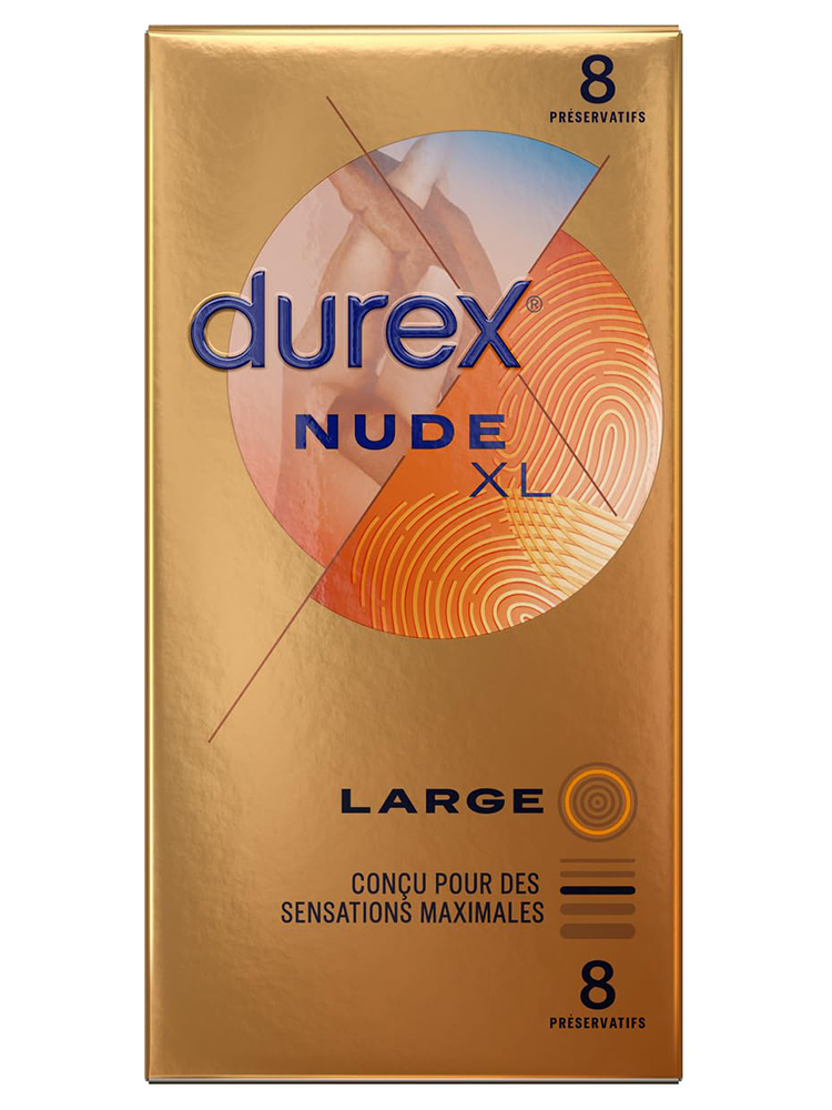 Durex Nude Large Sensations Maximales 8 Préservatifs