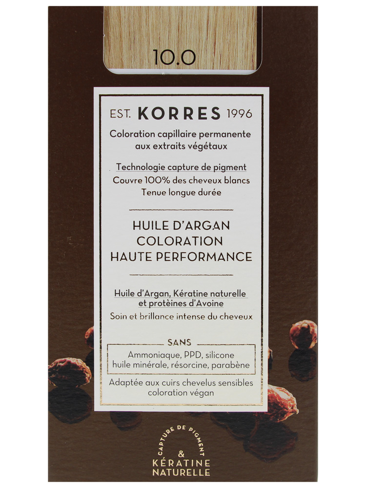 Korres Coloration Permanente Huile d'Argan - Coloration : 10.0 Blond Platine