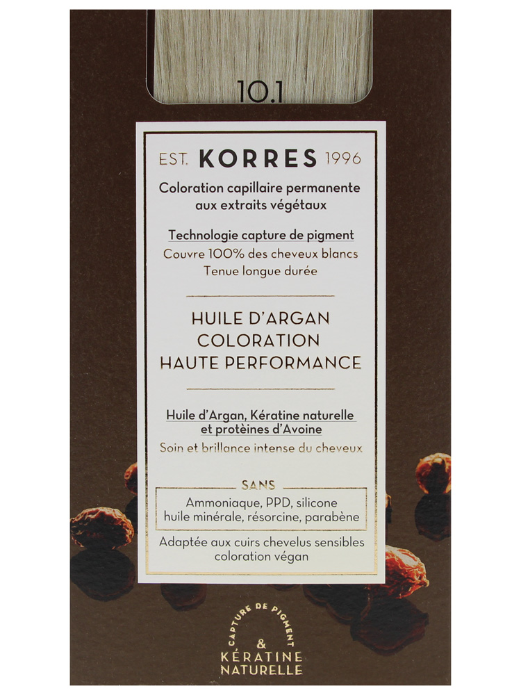 Korres Coloration Permanente Huile d'Argan - Coloration : 10.1 Blond Platine Cendré