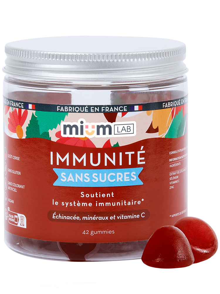 Mium Lab Immunité Sans Sucres Vitamines et Minéraux 42 Gummies