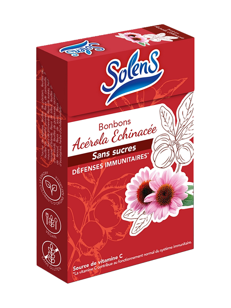 Solens Bonbons Sans Sucres Acérola Echinacée Défenses Immunitaires 50 g