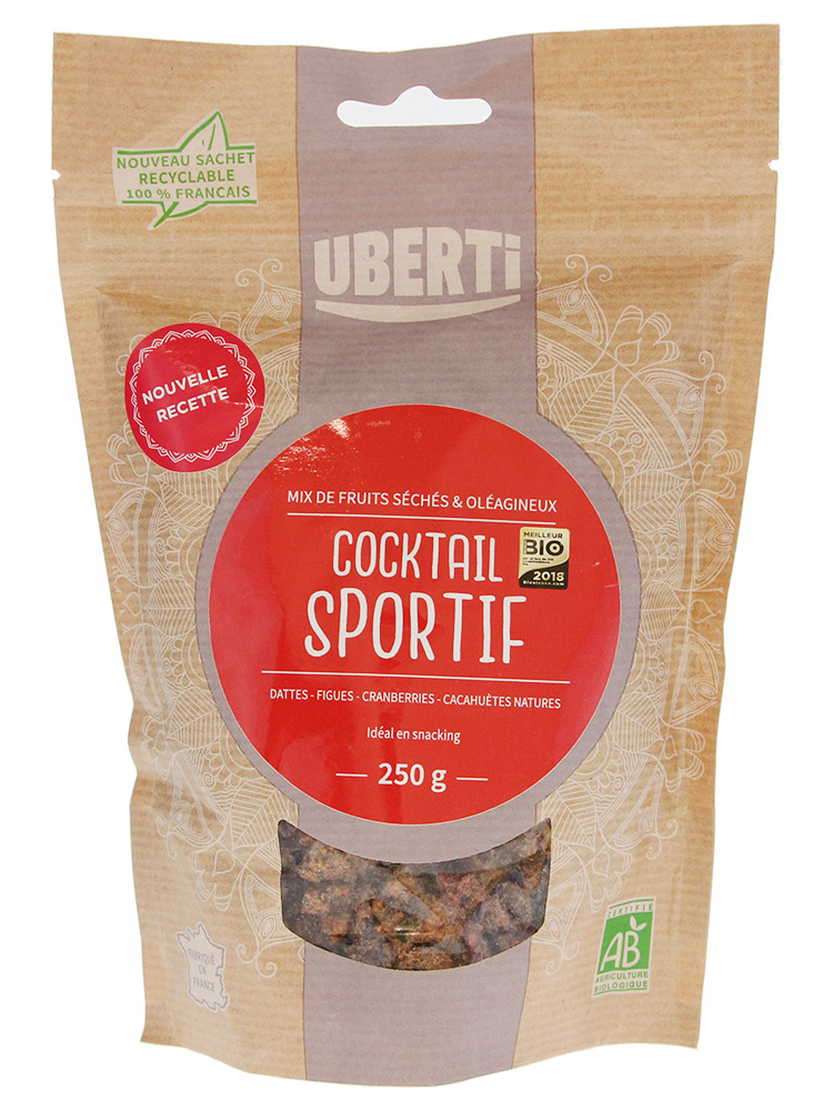 Uberti Cocktail Sportif Mix Fruits Séchés Bio 250 g