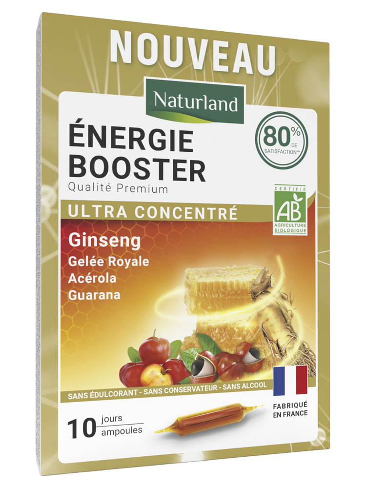 Naturland Énergie Booster Ginseng Guarana Bio 10 Ampoules