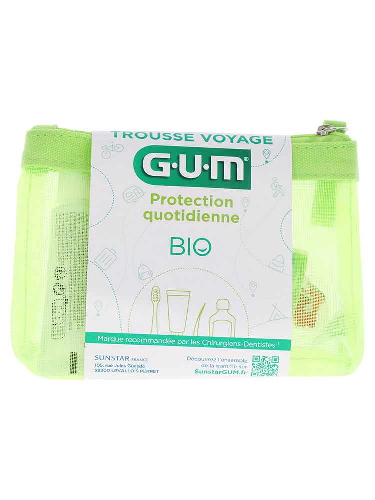 GUM Trousse Voyage Protection Quotidienne Bio 4 produits