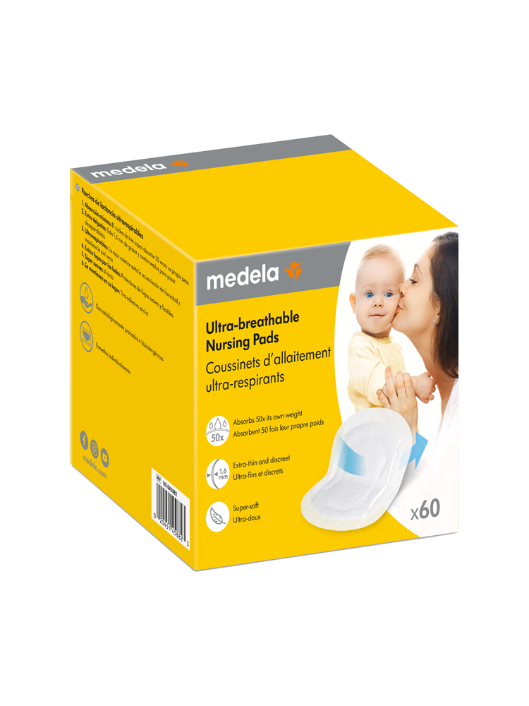 Medela 60 Coussinets d'Allaitement Ultra-Respirants Extra-Fins