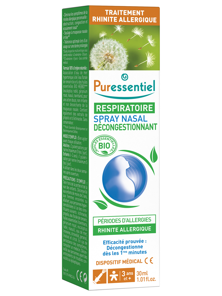 Puressentiel Spray Nasal Décongestionnant Allergies Aux He Bio - 30 ml