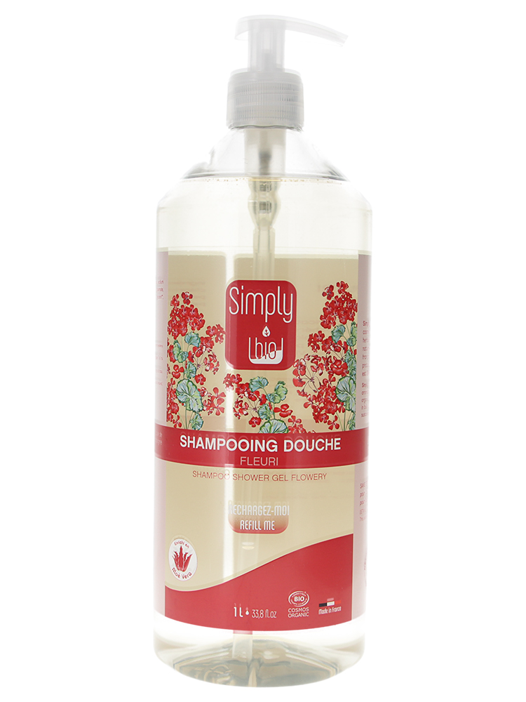 Simply Bio Shampoing Douche Fleuri Biologique 1 Litre