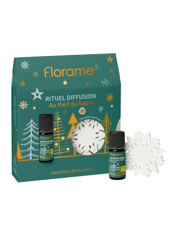 Florame Huile Essentielle Au Pied du Sapin Bio 10 ML et sa Décoration à Parfumer 7 CM