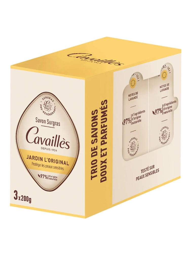 Cavaillès Savon Surgras Jardin l'Original Peaux Sèches 3 x 200 gr