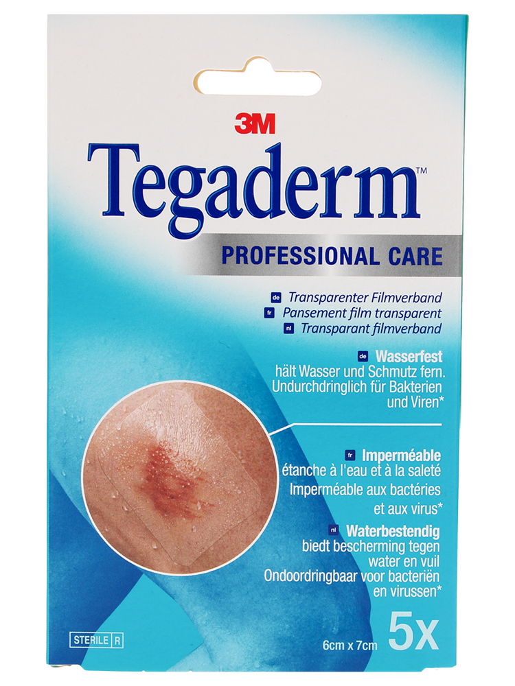 3M Tegaderm Pansement Film Transparent Étanche 6 cm x 7 cm 5 Pansements
