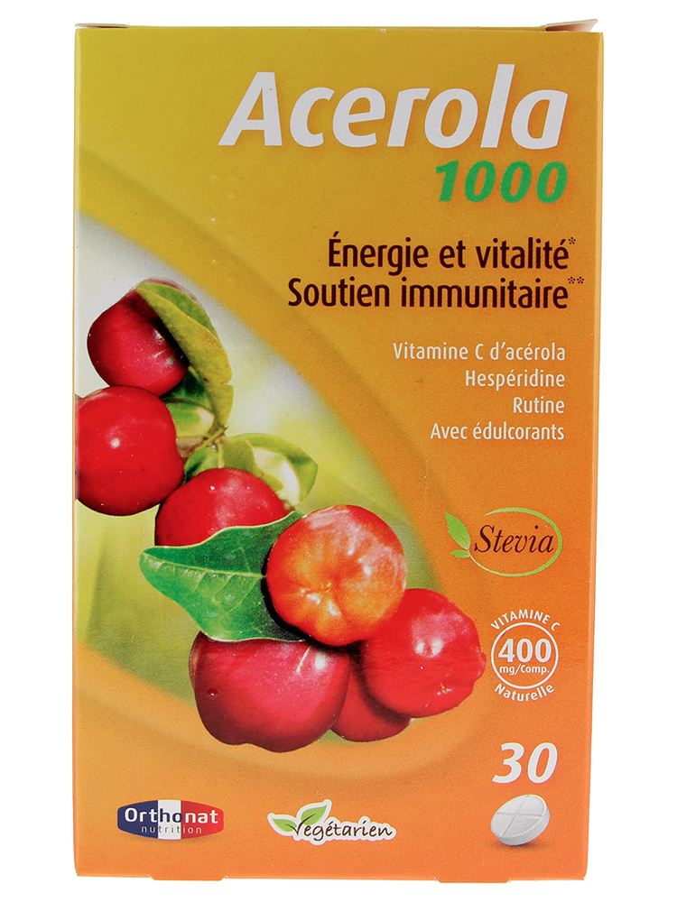 Orthonat Acérola 1000 Énergie & Vitalité Soutien Immunitaire 30 Comprimés