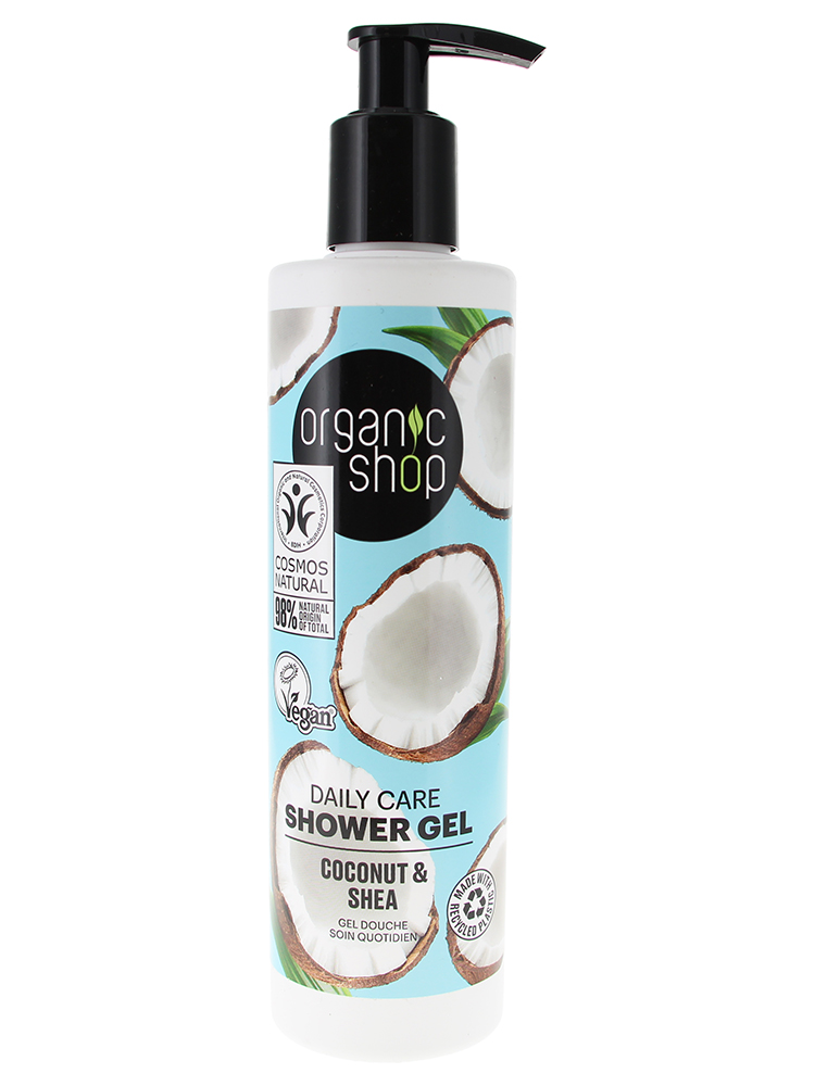 Organic Shop Gel Douche Hydratation Quotidienne Noix de Coco et Karité Vegan Naturel