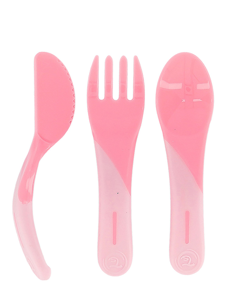 Twistshake Couverts d'Apprentissage Dès 6 Mois - Couleur : Rose Pastel