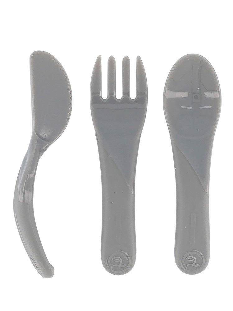 Twistshake Couverts d'Apprentissage Dès 6 Mois - Couleur : Gris Pastel