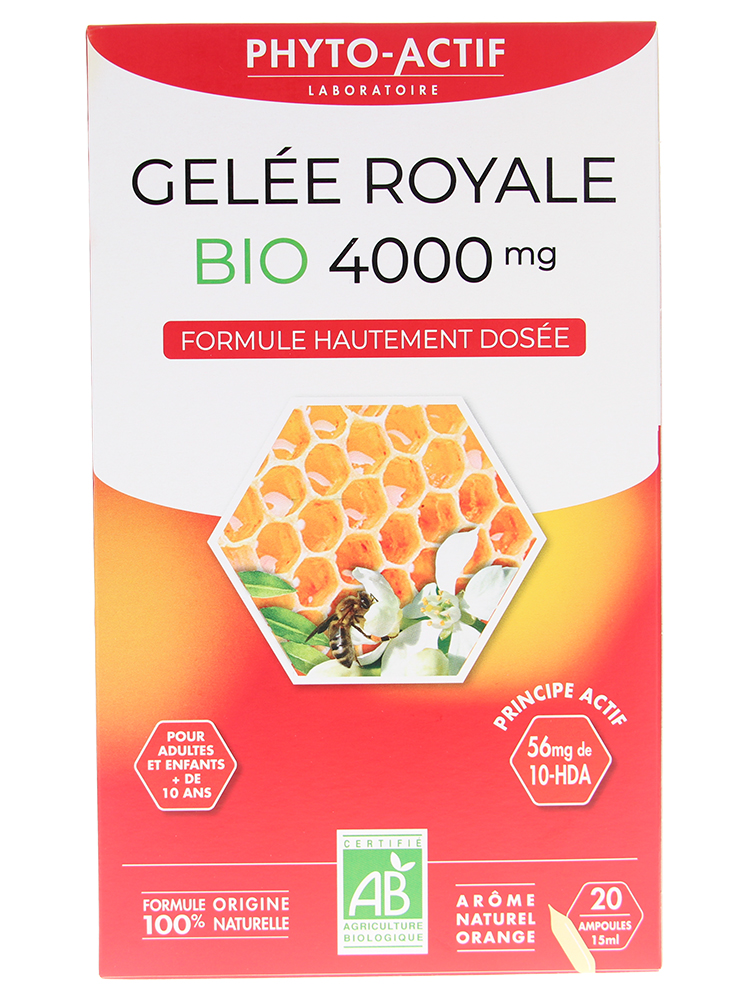Phyto-Actif Gelée Royale 4000 mg Bio 20 Unités