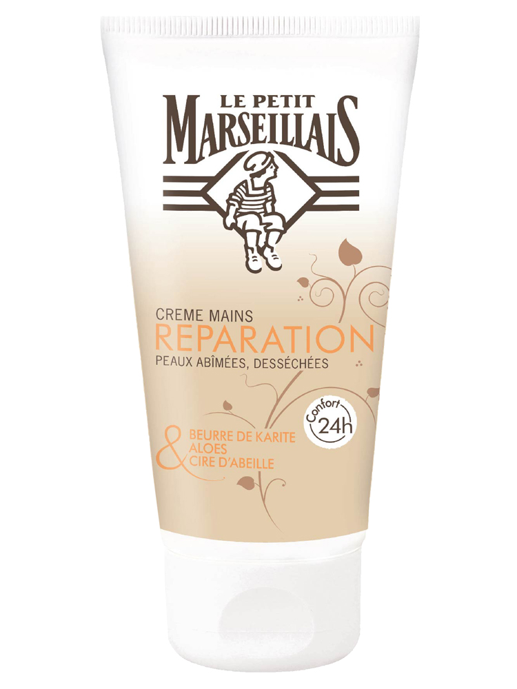 Le Petit Marseillais Crème Mains Réparatrice Peaux Abimées et Desséchées Beurre de Karité Aloès et Cire d'Abeille