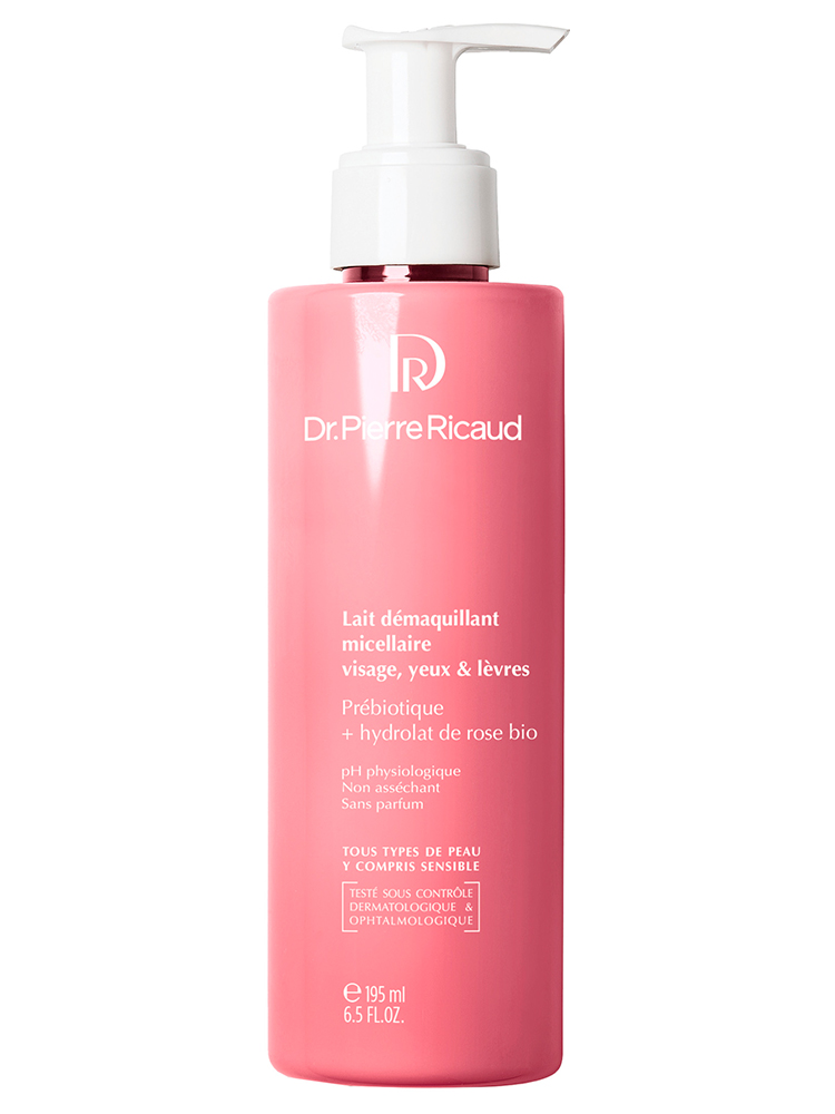 Dr Pierre Ricaud Lait Démaquillant Micellaire Prébiotique + Hydrolat de Rose Bio 195 ml