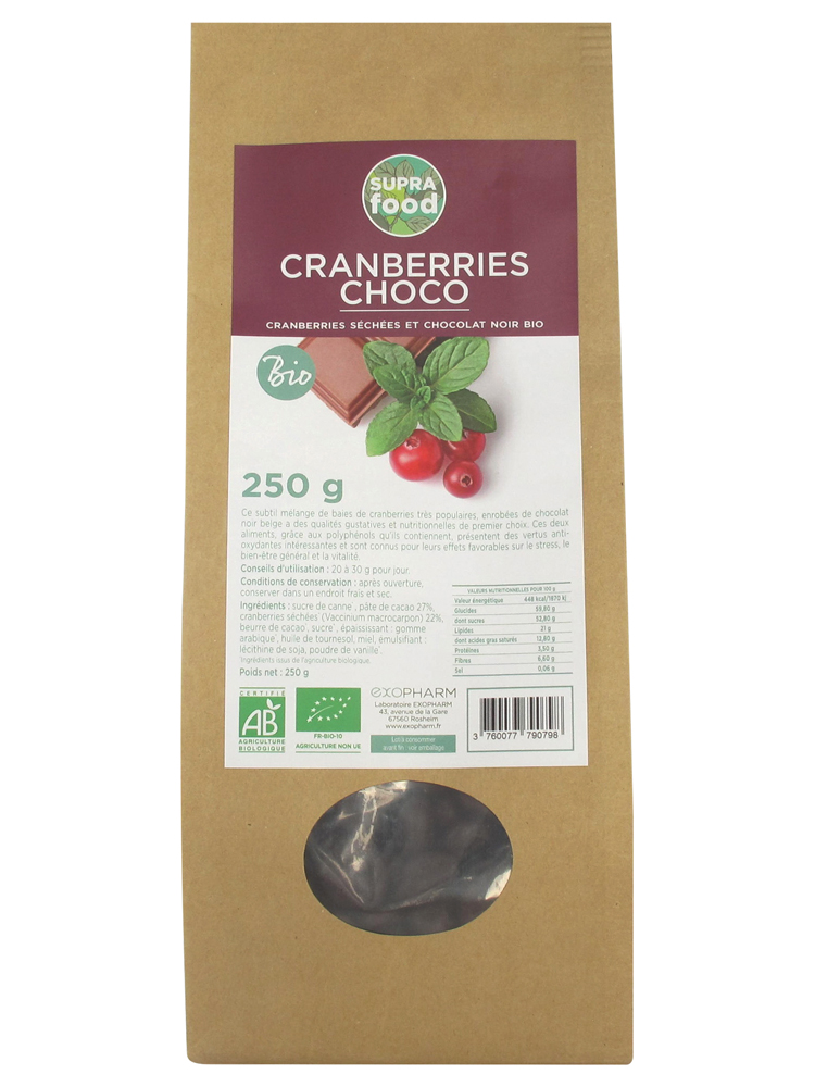 Exopharm Cranberries Chocolat Noir Bio* 250 g
