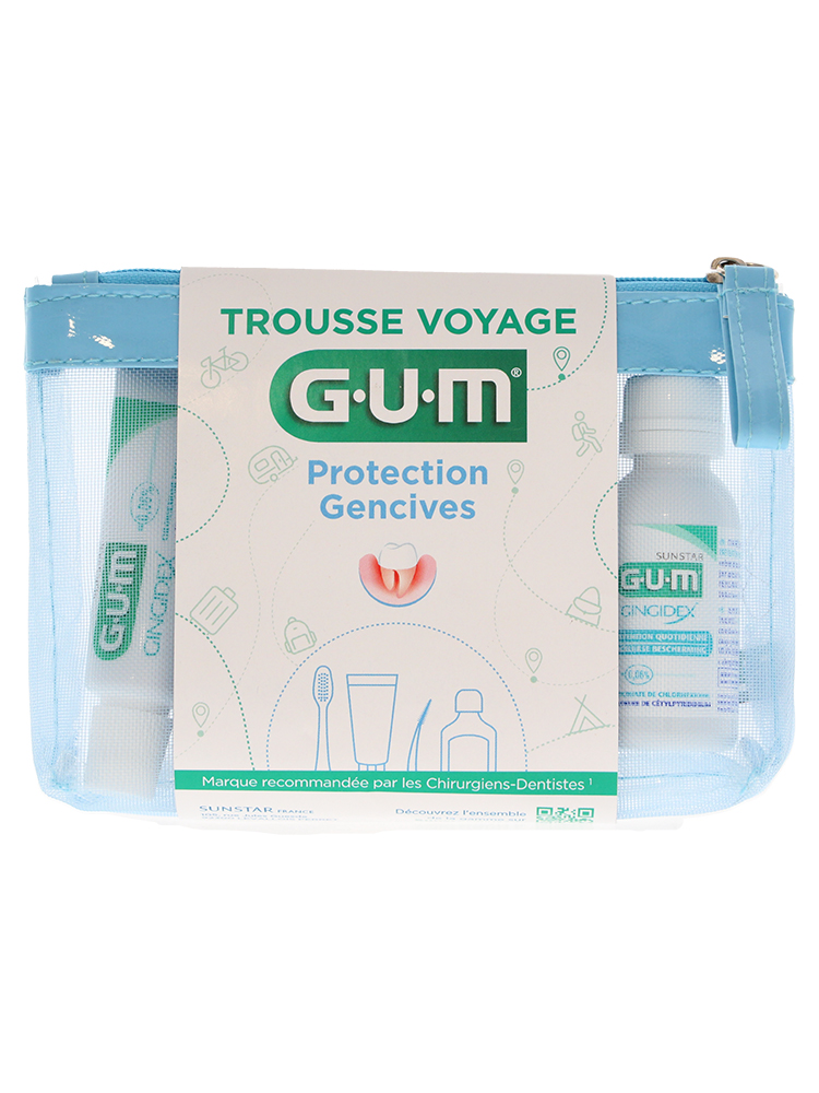 GUM Trousse Voyage Protection Gencives 4 Produits