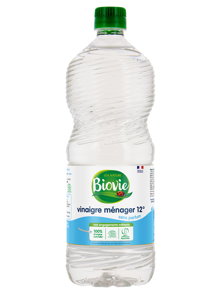 Biovie Vinaigre Ménager 12° 1 Litre - Arôme : Sans parfum