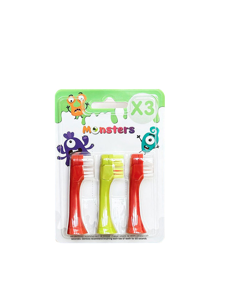 Pierre Feuille Ciseaux Lot de 3 Têtes de Rechange Pour Brosse à Dents Électrique