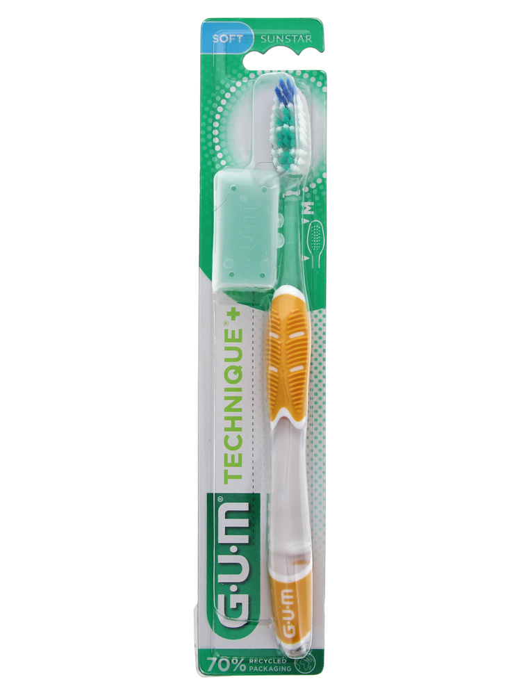 Gum Brosse à Dents Technique®+ Souple Normale - Couleur : Jaune
