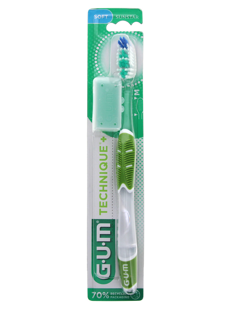 Gum Brosse à Dents Technique®+ Souple Normale - Couleur : Vert