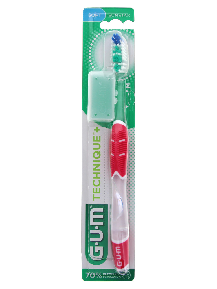 Gum Brosse à Dents Technique®+ Souple Normale - Couleur : Rose