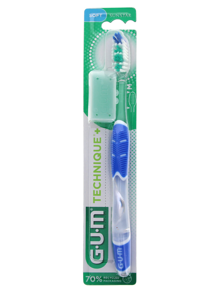 Gum Brosse à Dents Technique®+ Souple Normale - Couleur : Bleu