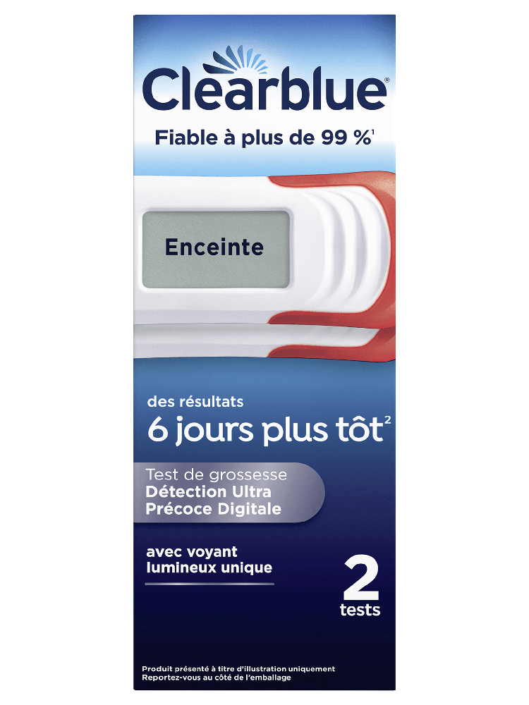 Clearblue Test de Grossesse Détection Ultra Précoce Digital X2