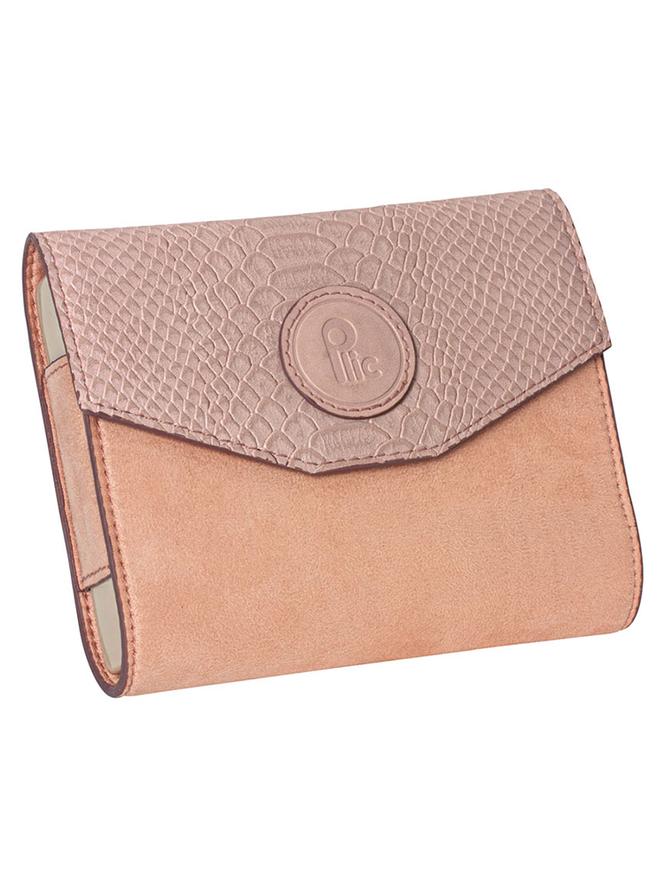 Plic Care Pilulier Hebdomadaire 7 Compartiments de 4 Cases - Couleur : Velours et Aspect Croco Rose