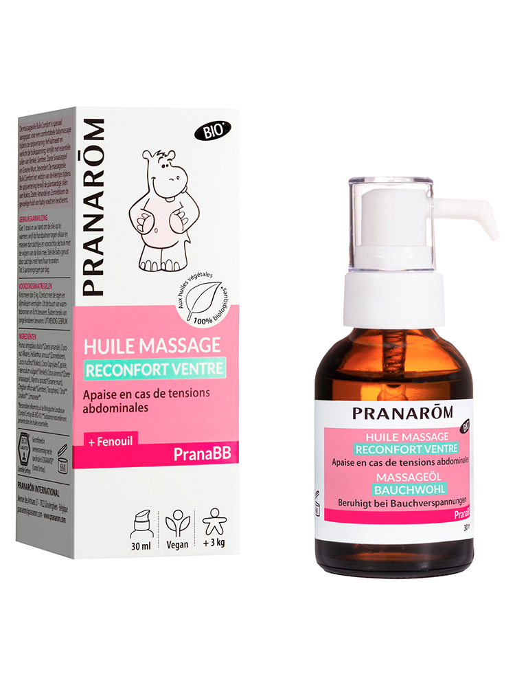 Pranarôm Pranabb Huile de Massage Confort Digestif Apaise en Cas de Tensions Abdominales Fenouil Bio 30 ml