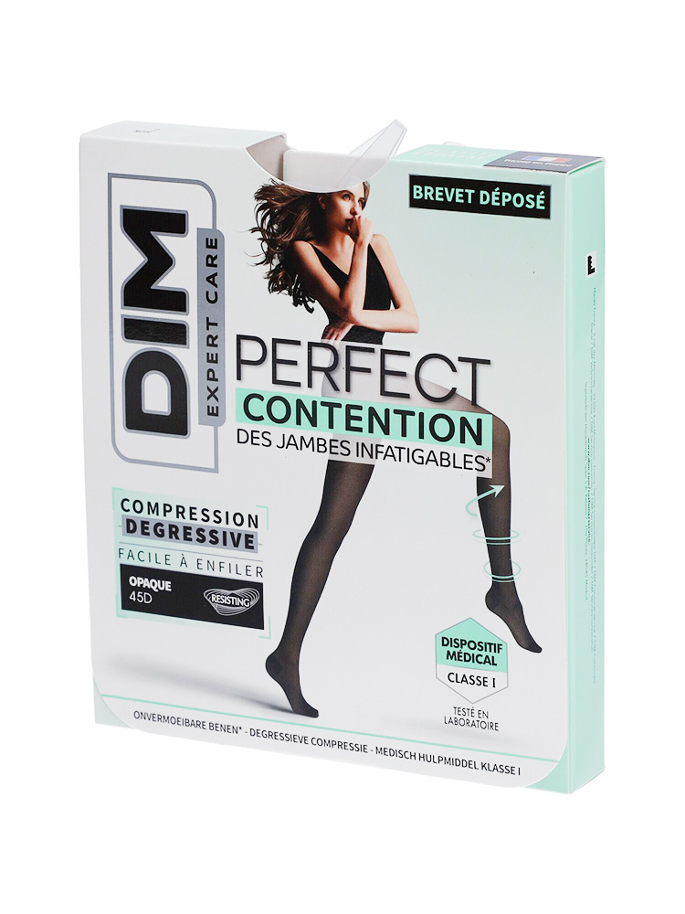 DIM Expert Care Perfect Collant de Contention Noir Opaque 45D 1 Paire - Taille : 2