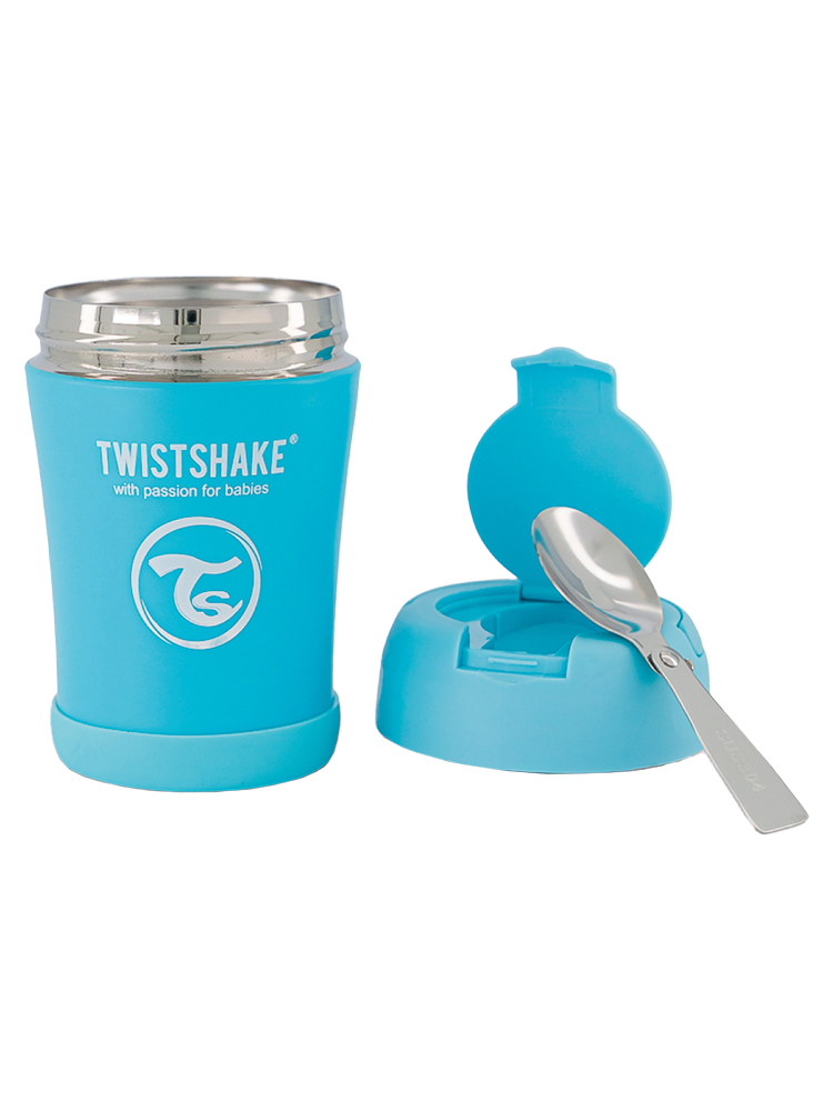 Twistshake Conteneur Alimentaire Isotherm Chaud Froid 350 ml - Couleur : Bleu Pastel