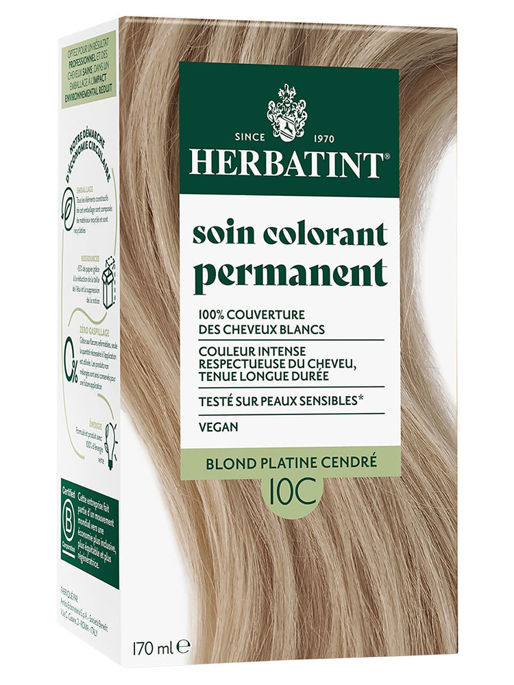 Herbatint Soin Colorant Permanent Extraits Végétaux 170 ml - Coloration : 10C Blond Platine Cendré