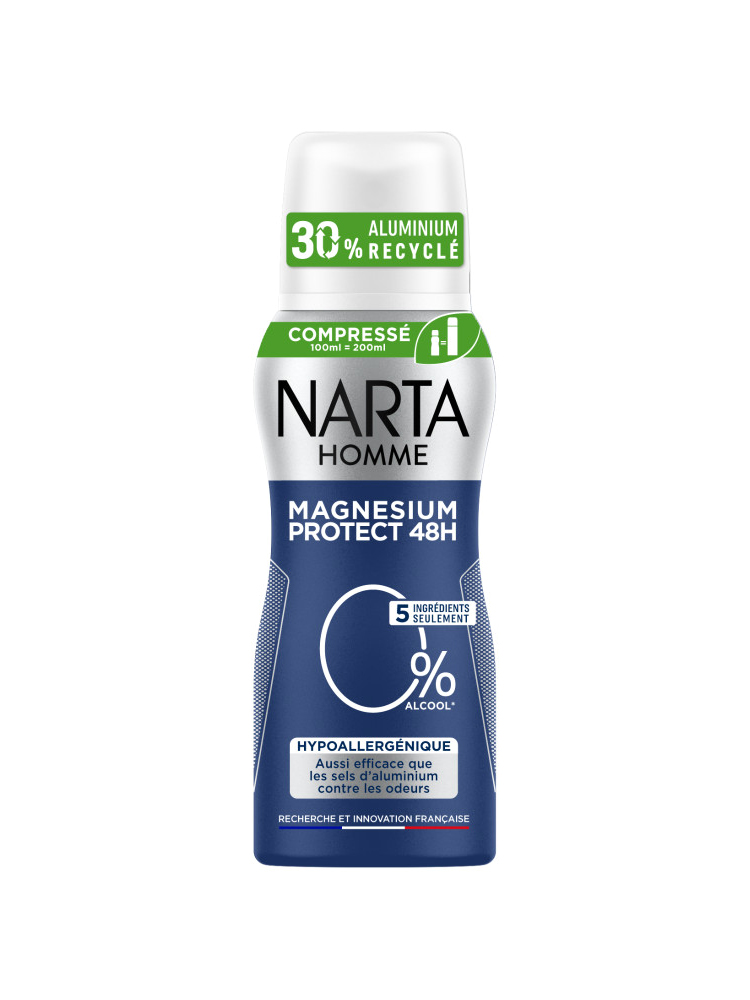 Narta Homme Magnésium Protect 48H Déodorant Hypoallergénique Sans Alcool 100 ML