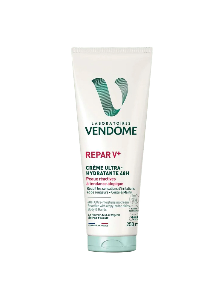 Laboratoires Vendôme Repar V+ Crème Ultra-Hydratante 48h Peaux Réactives à Tendances Atopique 250 ml