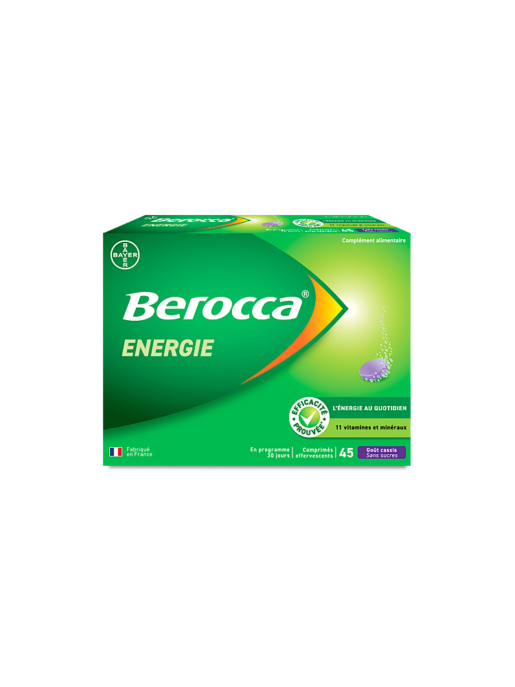 Berocca Énergie Cassis Boite de 45 Comprimés Effervescents