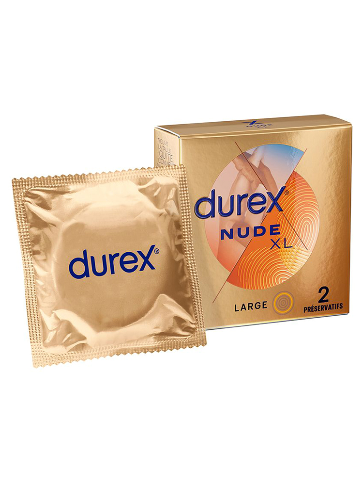 Durex Nude Extra Large Sensation Peau Contre Peau 2 Préservatifs Ultra Fins