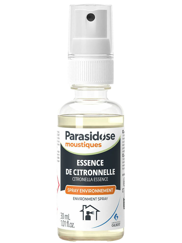 Parasidose Moustiques Essence de Citronnelle Environnement Vaporisateur 30 ml